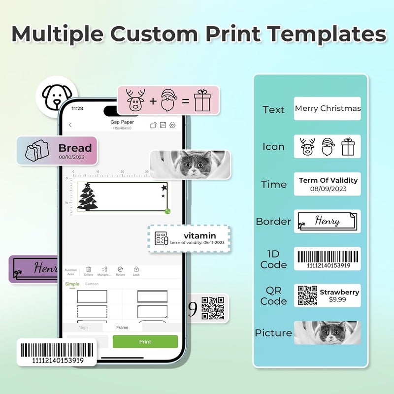 Nelko Genuine P21 Label Maker Tape, Adapted Label Print Paper, 14x40mm (0.55"x1.57"), Standard Laminated Office Labeling Tape Replacement, Multipurpose of P21, 180 Tapes/Roll, 3-Roll, Blue/Yellow/Pink - Image 2